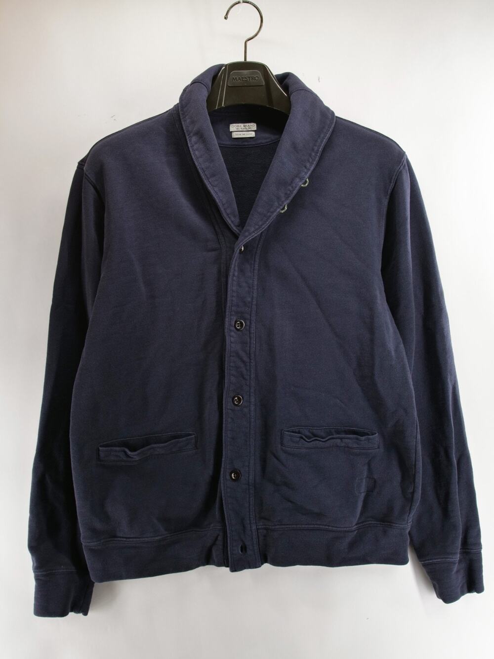 OOBE BRAND Men's M Navy Callen Shawl Collar Button Front Knit Cardigan Sweater